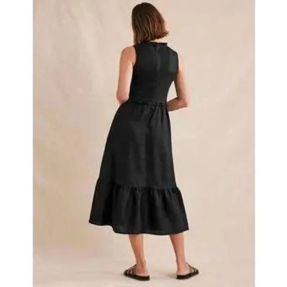 Boden Smocked Linen Midi Dress - Picture 2 of 6